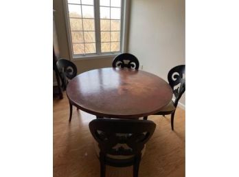 Copper Lined Dining Room Table And 4 Chairs